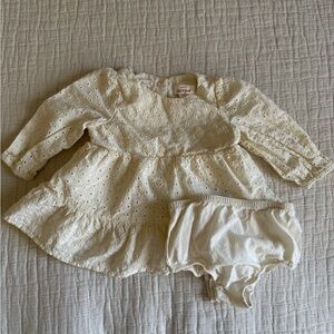 Cat & Jack Cream Eyelet Dress with Bloomers